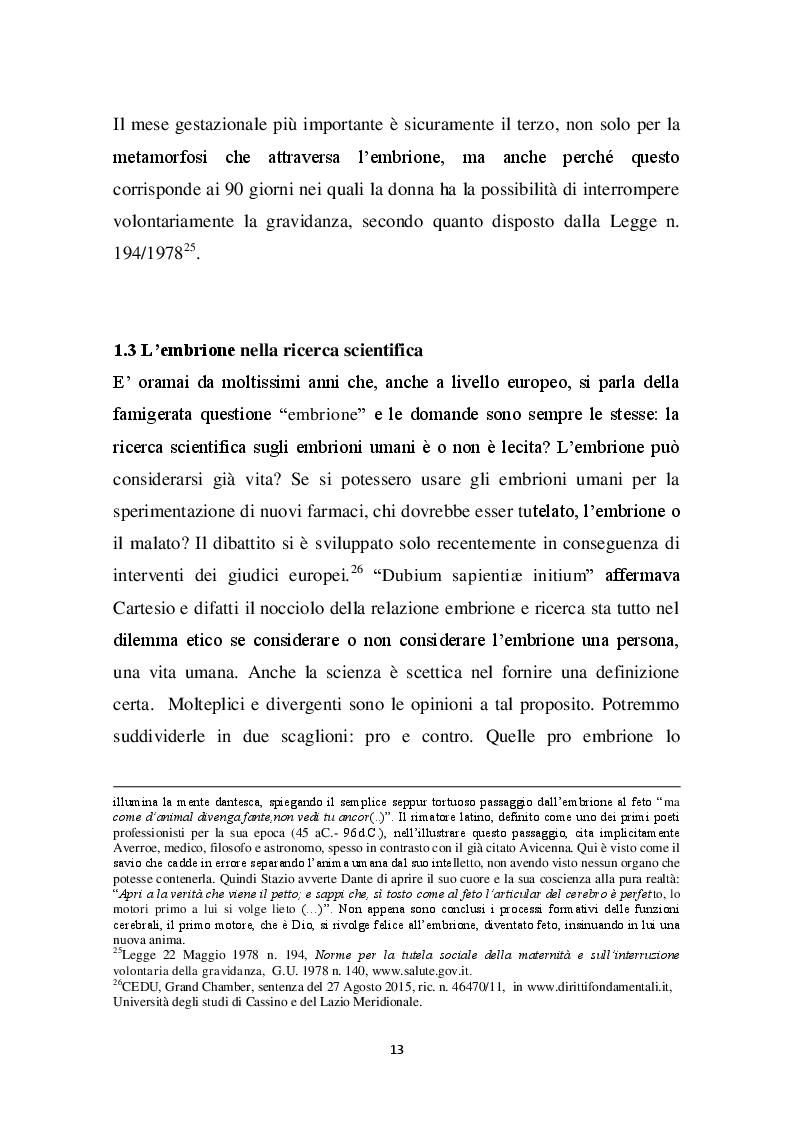 Estratto dalla tesi: La tutela dell'embrione