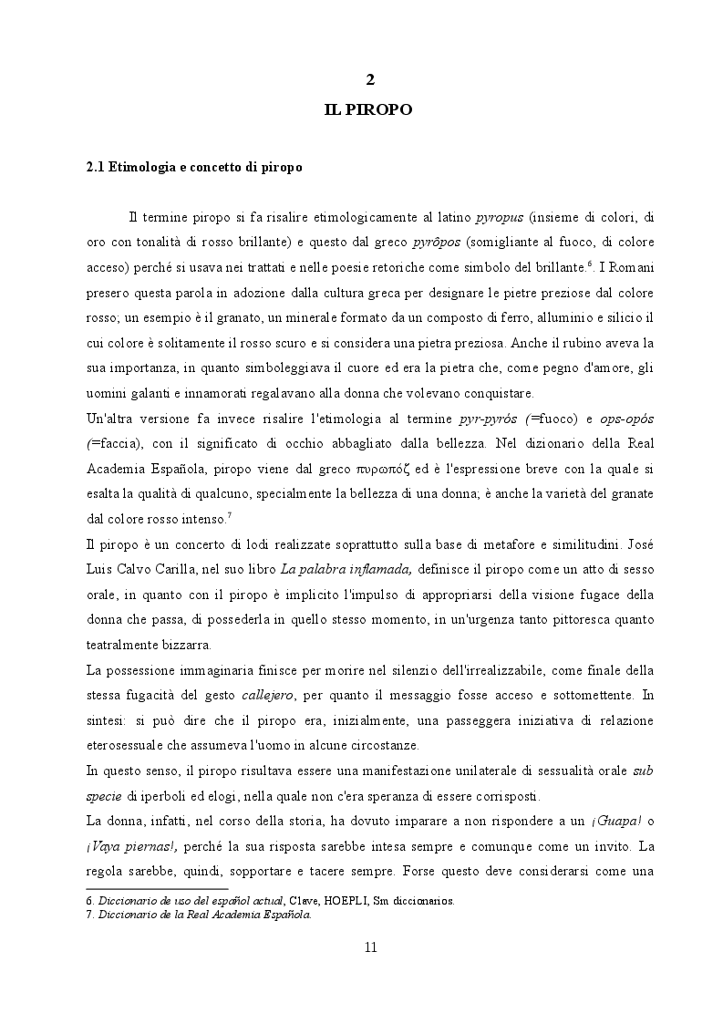 Estratto dalla tesi: Il piropo: un'indagine sul campo