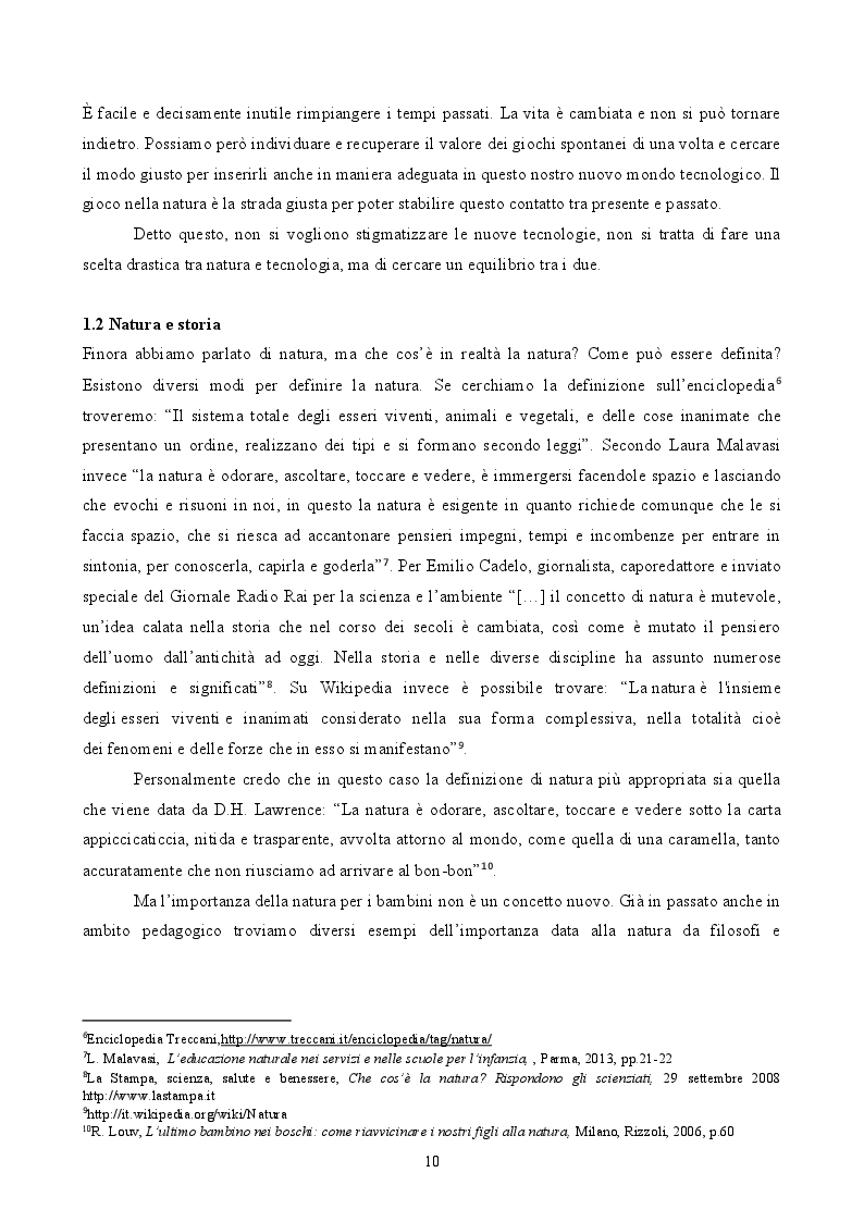 Estratto dalla tesi: Bambini e natura oggi: teorie di riferimento e percorsi possibili
