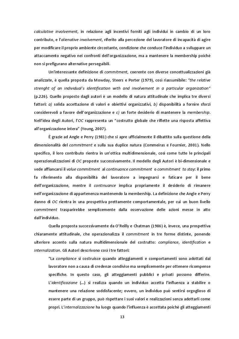 Estratto dalla tesi: La Percezione di Giustizia e l’Organizational Commitment: il ruolo del Perceived Organizational Support