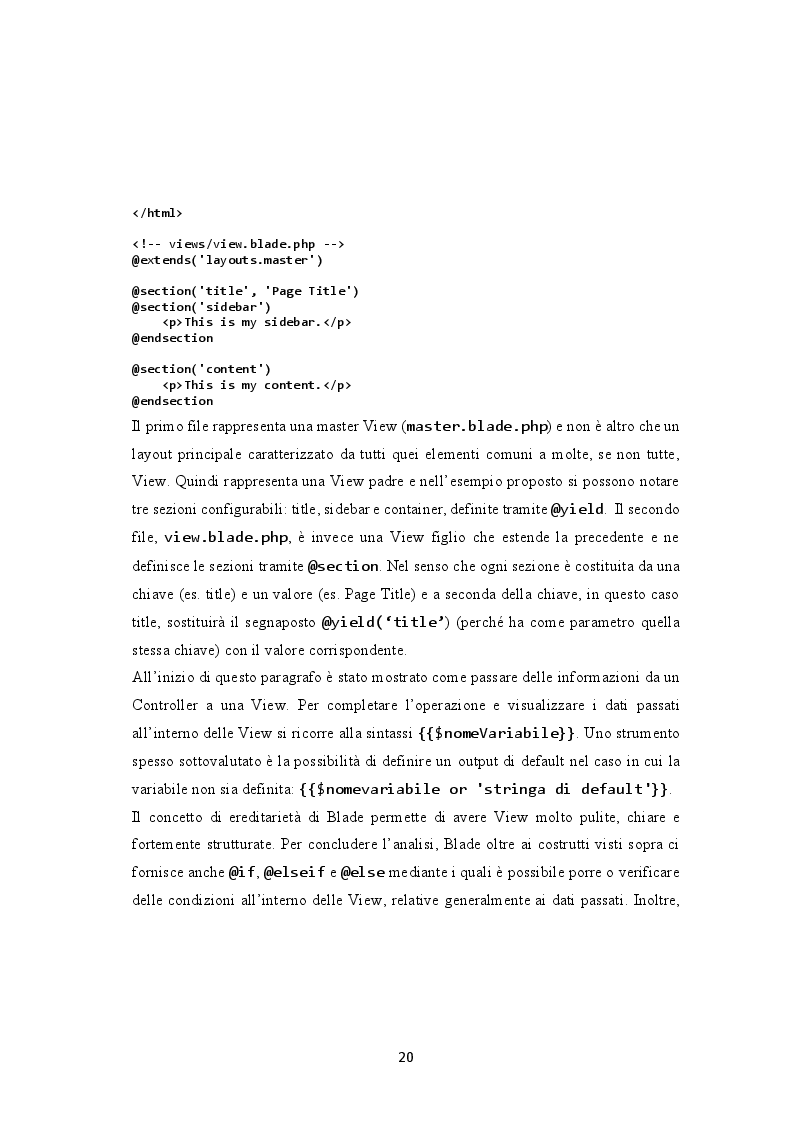 Estratto dalla tesi: Analisi comparata di framework per lo sviluppo di applicazioni web