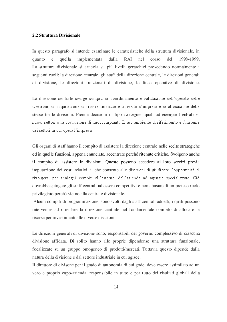 Estratto dalla tesi: Il cambiamento organizzativo nella RAI