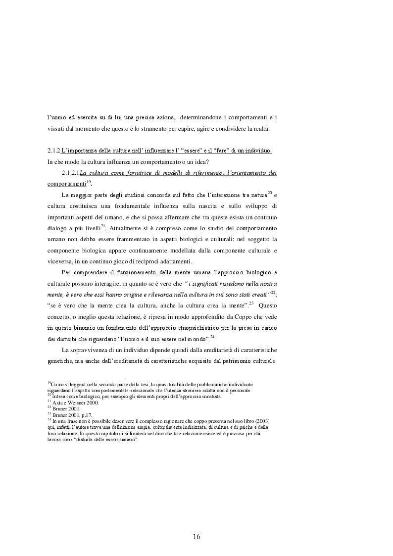 Estratto dalla tesi: Le diversità culturalmente determinate percepite dall'operatore sanitario nell'incontro con la paziente straniera - Ricerca in un contesto ostetrico