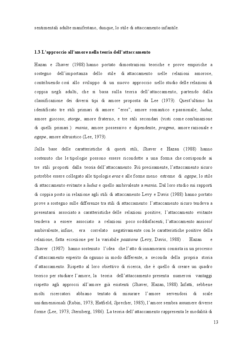 Estratto dalla tesi: La capacità e l'incapacità di amare