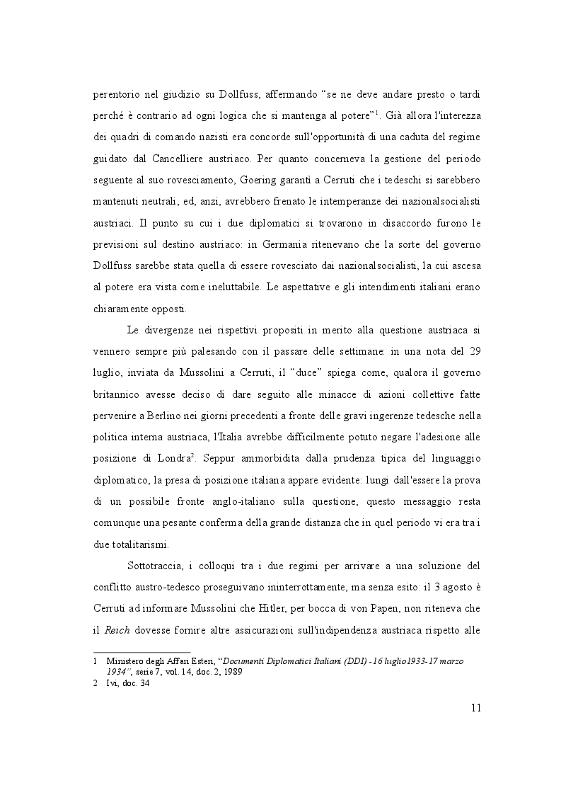 Estratto dalla tesi: L'Italia e il Putsch di Vienna - Luglio 1933/luglio 1934