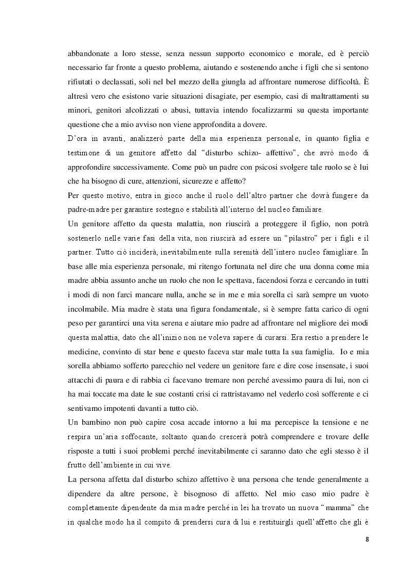 Estratto dalla tesi: Il Disturbo Schizo – Affettivo nel Genitore. Conseguenze sullo Sviluppo Individuale e Infantile.