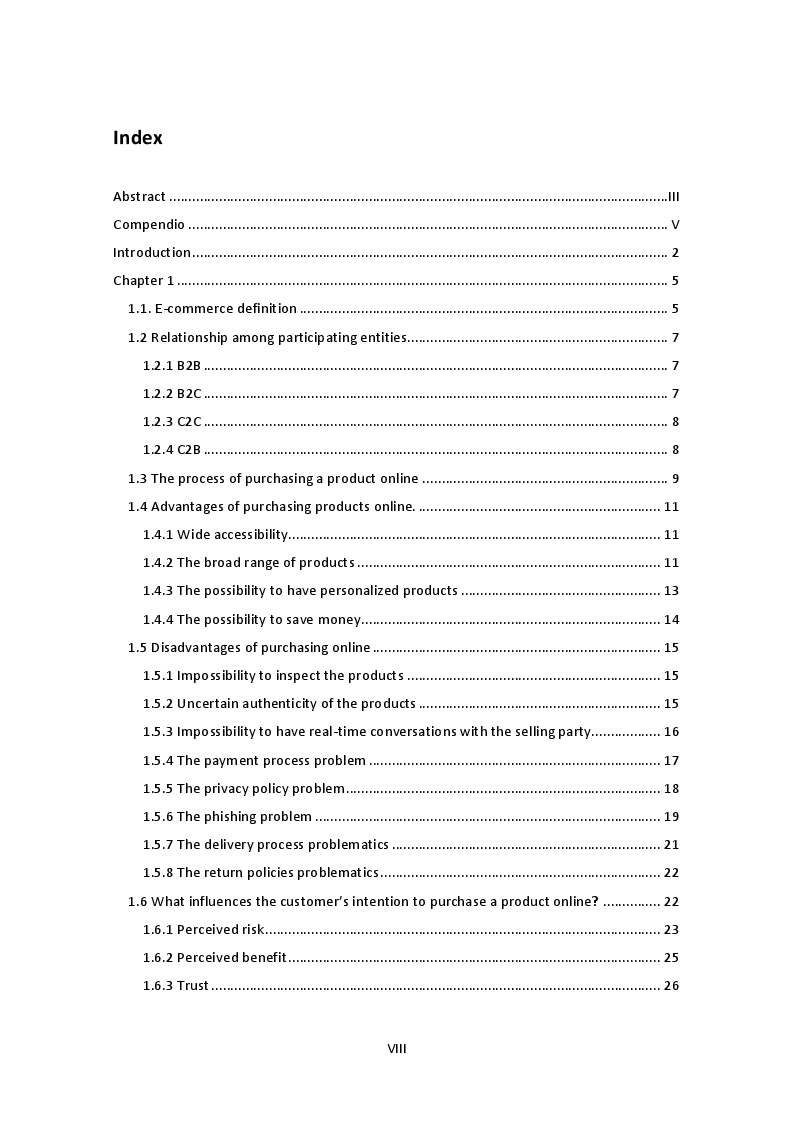 Indice della tesi: E-commerce. A study of the factors that influence the e-consumer's trust-building model of initial trust and purchase intention, Pagina 1