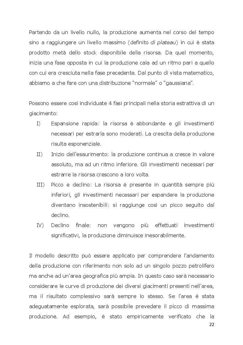 Estratto dalla tesi: I modelli economici sulla formazione del prezzo del petrolio