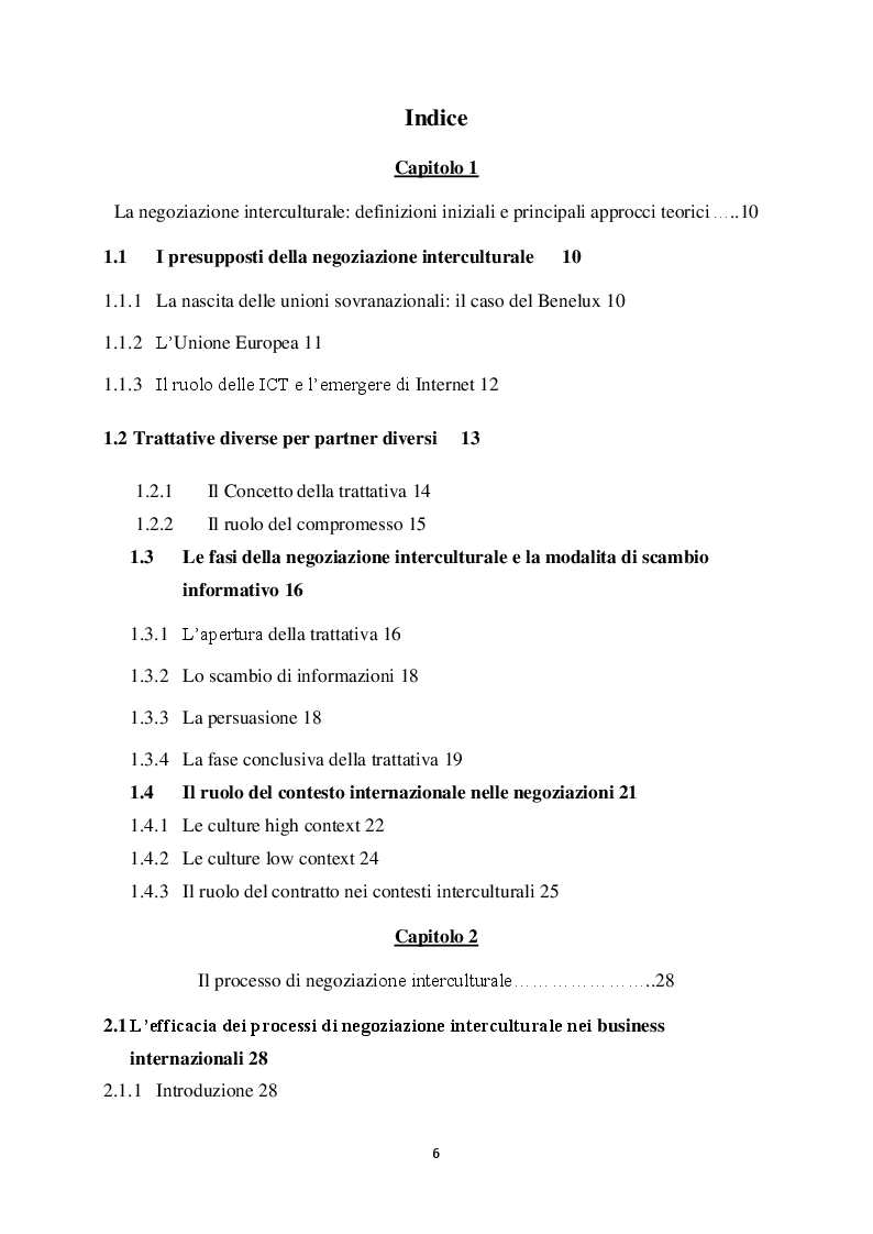 Indice della tesi: Approcci della negoziazione interculturale nei paesi dell’Est Europa: un’indagine empirica presso alcune imprese Bulgare, Pagina 1