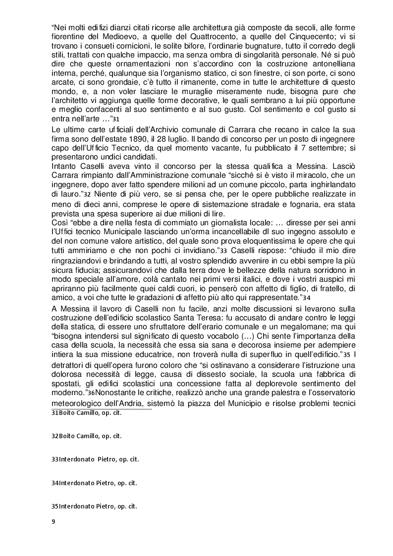 Estratto dalla tesi: Leandro Caselli a Carrara 1884-1890