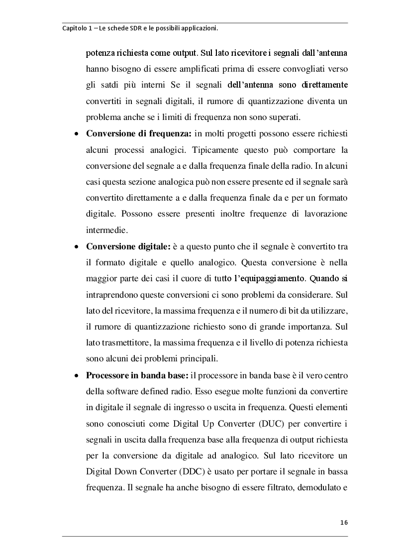 Estratto dalla tesi: Caratterizzazione sperimentale delle catene di trasmissione e ricezione di una SDR commerciale