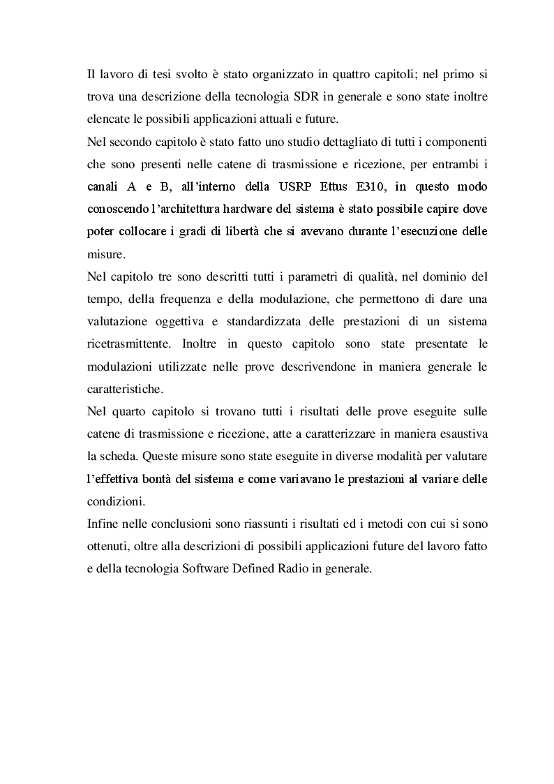 Anteprima della tesi: Caratterizzazione sperimentale delle catene di trasmissione e ricezione di una SDR commerciale, Pagina 3