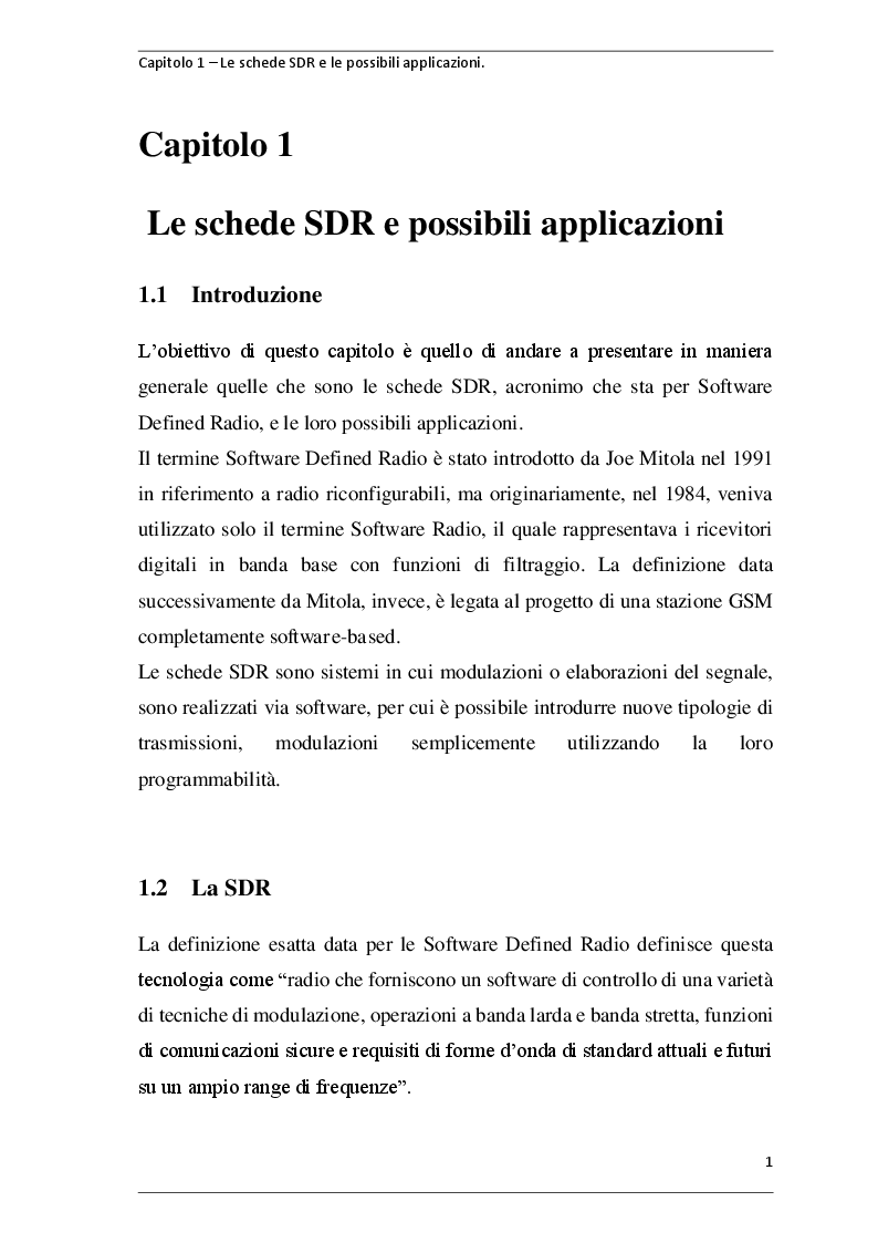 Anteprima della tesi: Caratterizzazione sperimentale delle catene di trasmissione e ricezione di una SDR commerciale, Pagina 4