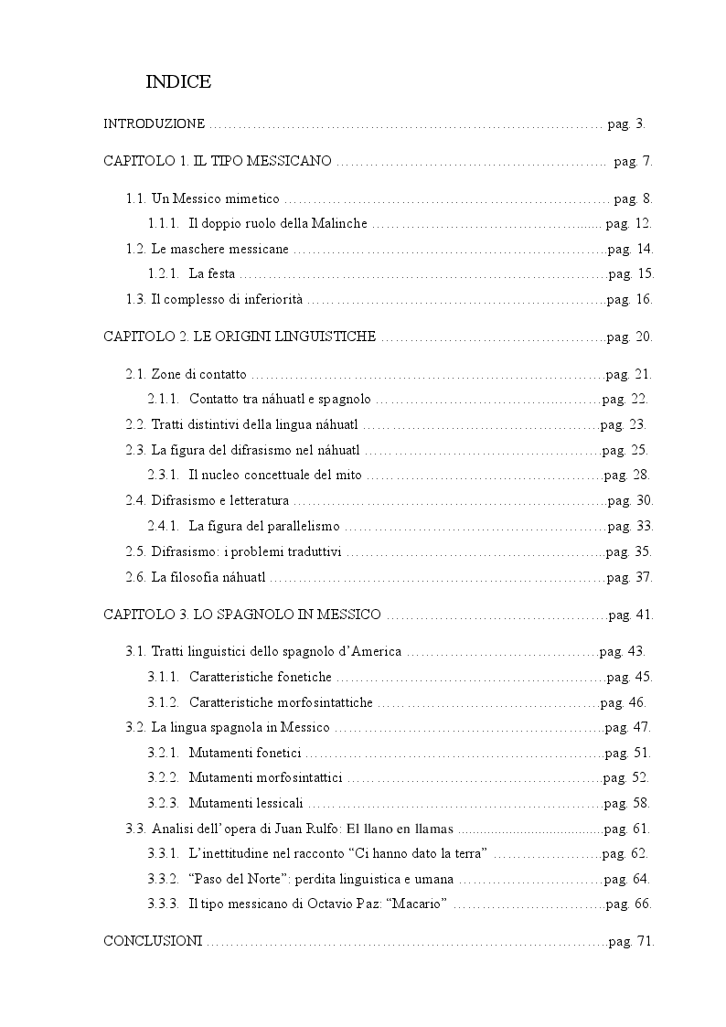 Indice della tesi: In tlilli in tlapalli, la tinta negra y roja: il sapere e la lingua nahuatl in Messico, Pagina 1