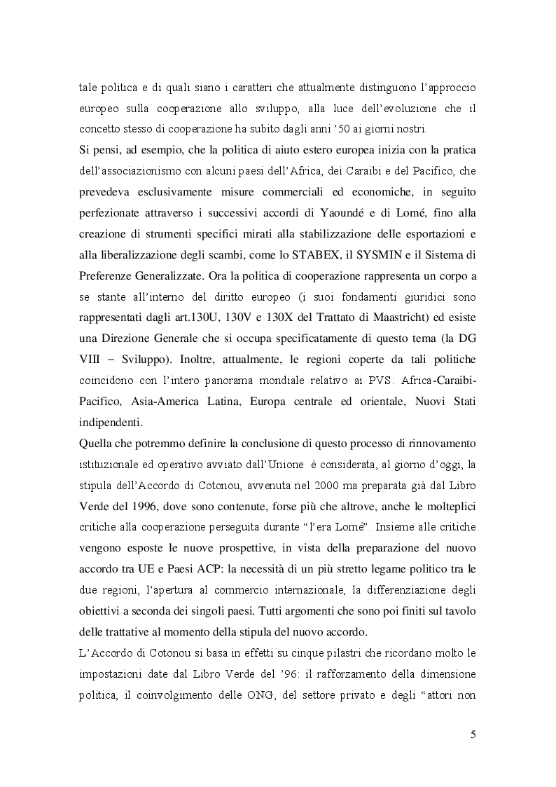 Anteprima della tesi: Evoluzione e prospettive delle politiche di cooperazione allo sviluppo dell’Unione Europea, Pagina 6