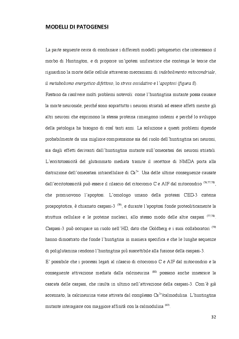 Estratto dalla tesi: Approccio terapeutico al trattamento del morbo di Huntington
