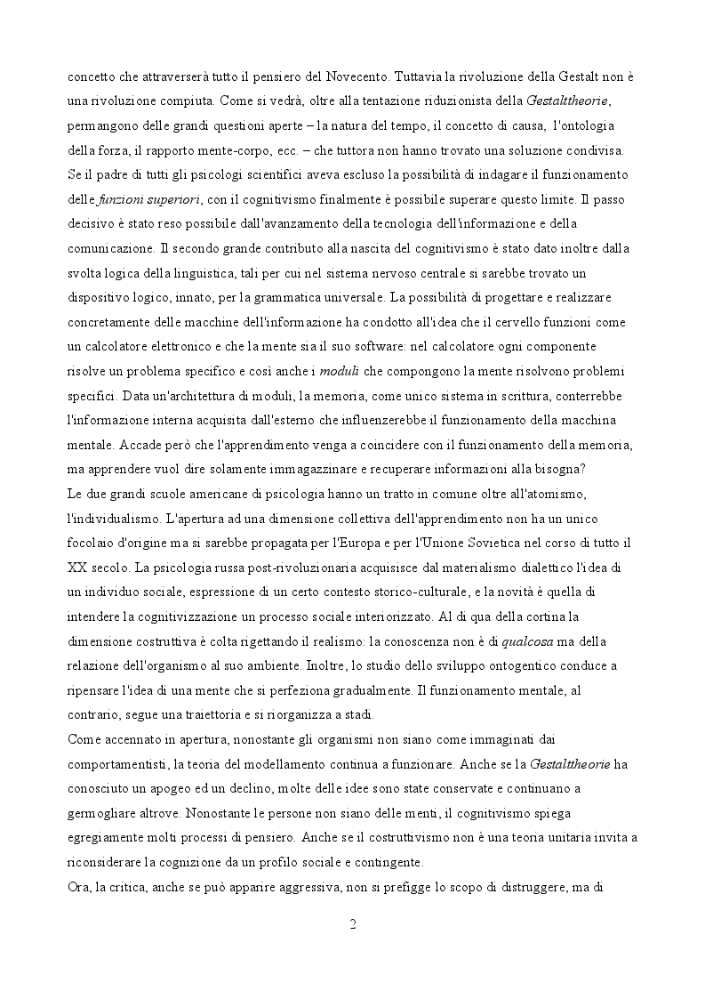 Estratto dalla tesi: Psicologia e apprendimento: le critiche di Merleau-Ponty e Simondon