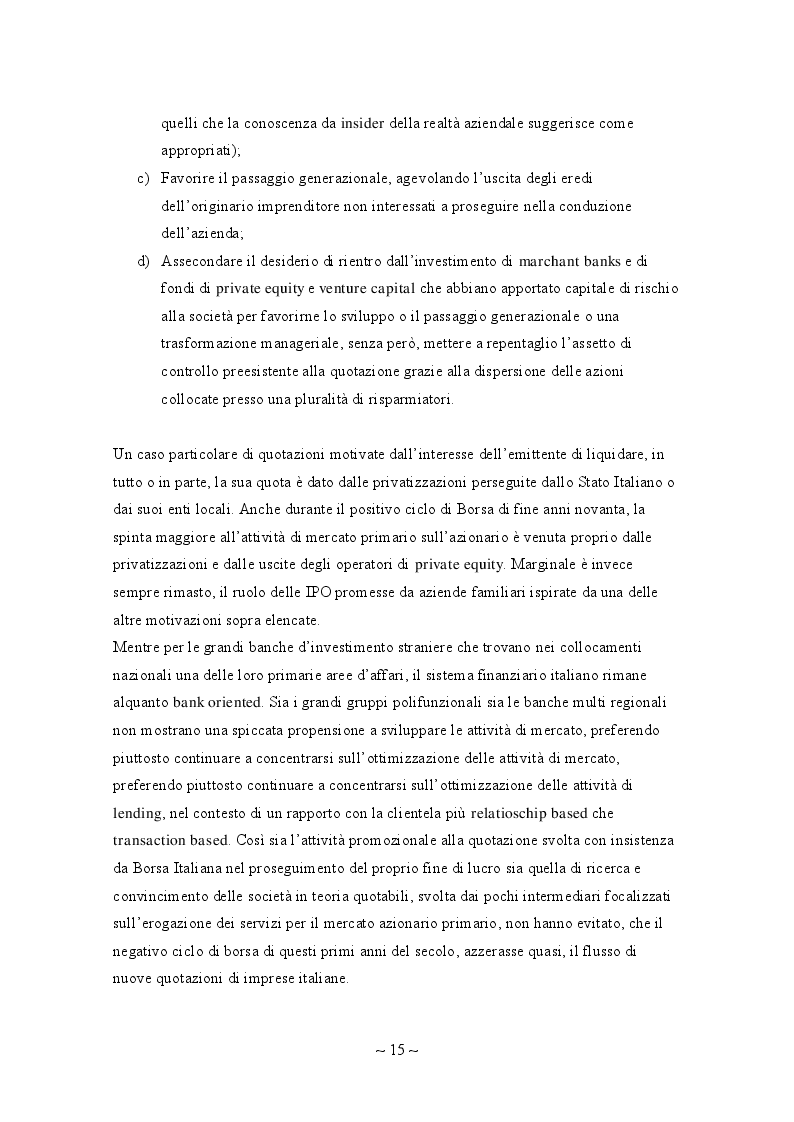 Estratto dalla tesi: Le IPO: analisi teoriche ed evidenze empiriche nel mercato italiano