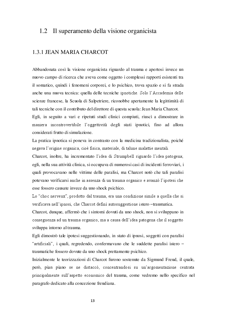 Estratto dalla tesi: Il concetto di trauma nella psicologia clinica: analisi critica della letteratura