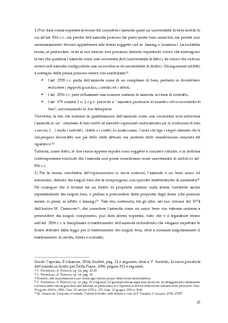 Estratto dalla tesi: Il trasferimento del ramo d'azienda