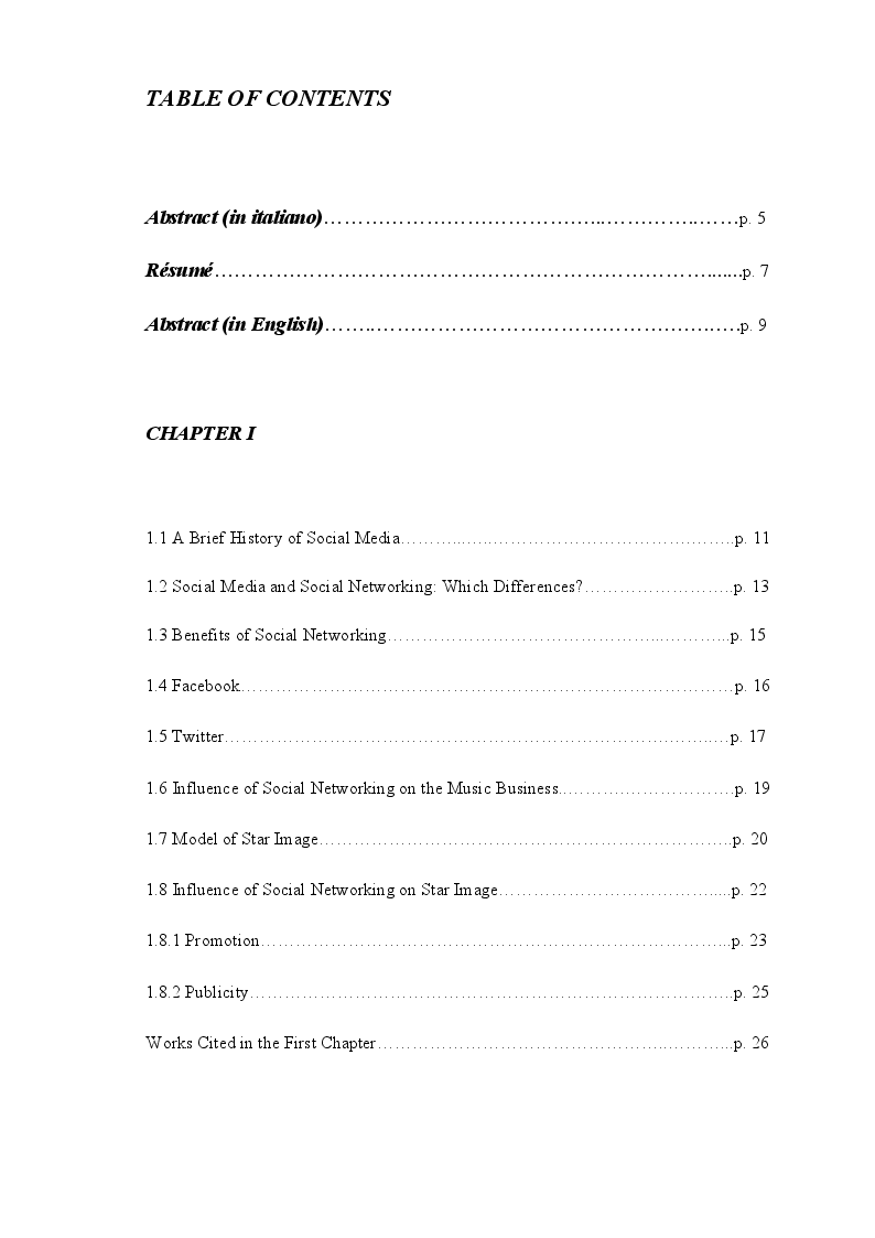Indice della tesi: The Power of Social Networking in the 21st Century: The Case of Pink Floyd's The Endless River, Pagina 1