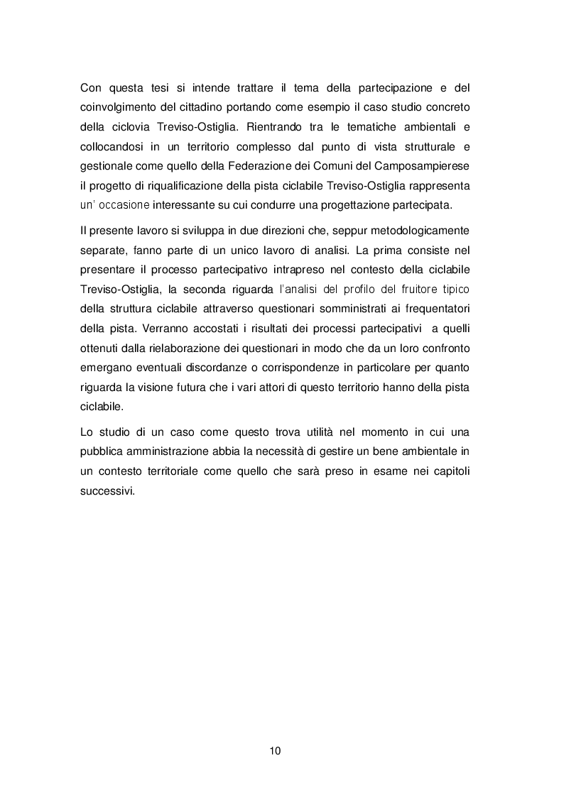 Anteprima della tesi: La progettazione partecipata nella gestione del territorio: il caso della pista ciclabile Treviso-Ostiglia, Pagina 3