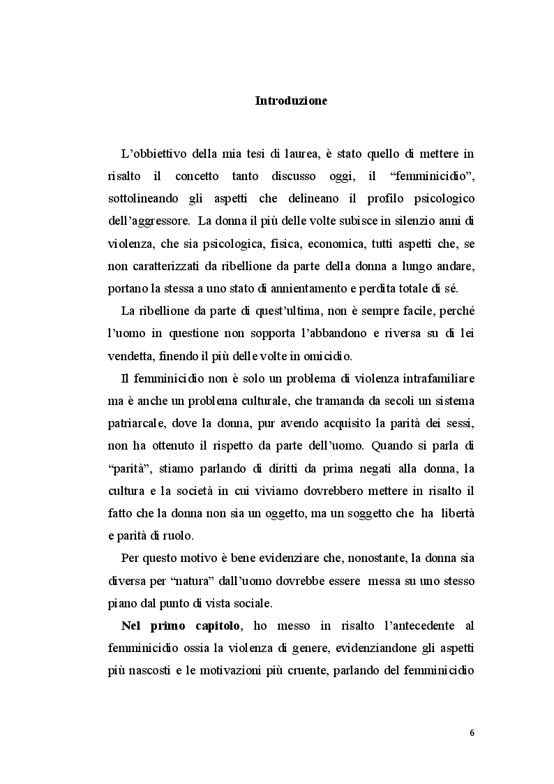 Anteprima della tesi: La perizia psichiatrica nell'autore di femminicidio, Pagina 4