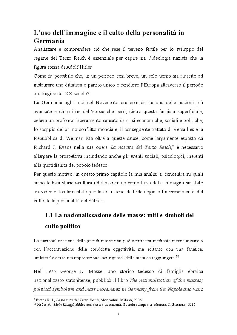 Estratto dalla tesi: Hitler e la manipolazione delle masse: fotografia e rappresentazione nel culto della personalità