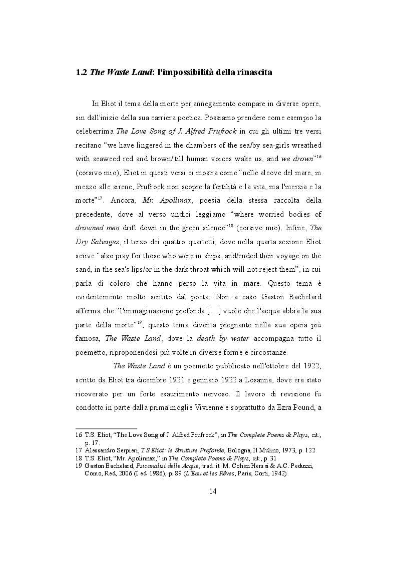 Estratto dalla tesi: ''Water, water everywhere'': l'acqua in Coleridge, Conrad, Eliot e Joyce