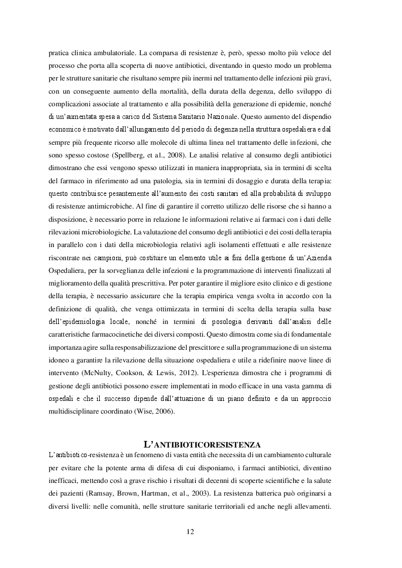 Anteprima della tesi: La gestione della terapia antibiotica nell'ULSS 20 di Verona: valutazione dell'appropriatezza prescrittiva e proposta di un nuovo modello razionale e multidisciplinare di gestione., Pagina 5