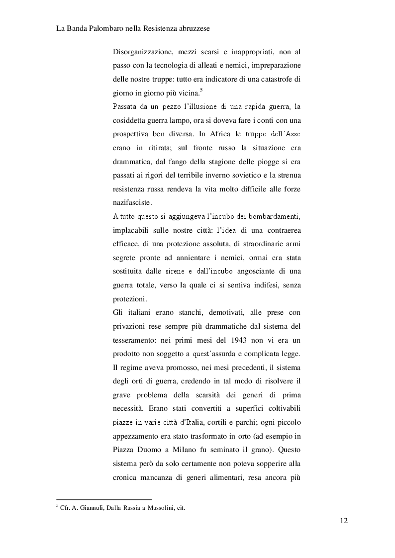 Estratto dalla tesi: La Banda Palombaro nella Resistenza Abruzzese