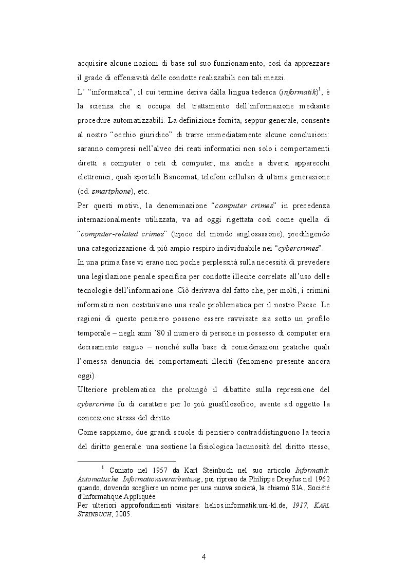 Estratto dalla tesi: Frode informatica e cybercrime nel sistema penale