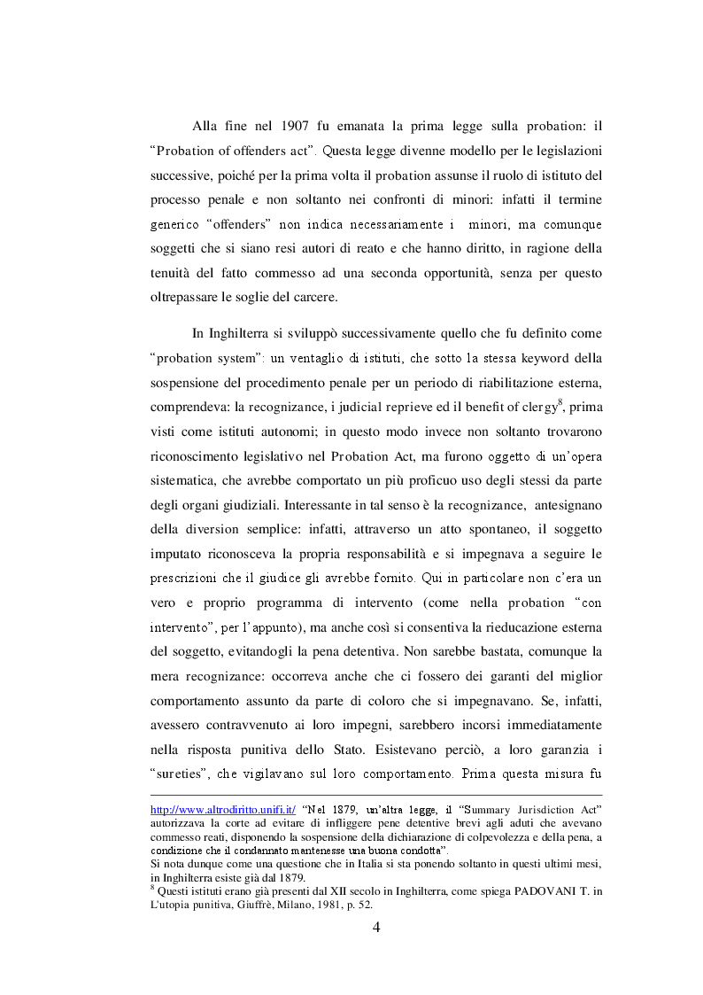 Estratto dalla tesi: I meccanismi di diversion: comparazione giuridica ed esperienza pratica