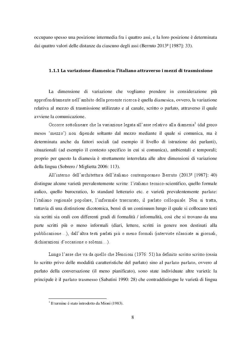 Anteprima della tesi: L'influenza dei nuovi media sull'italiano dei giovani: l'esempio di WhatsApp, Pagina 6