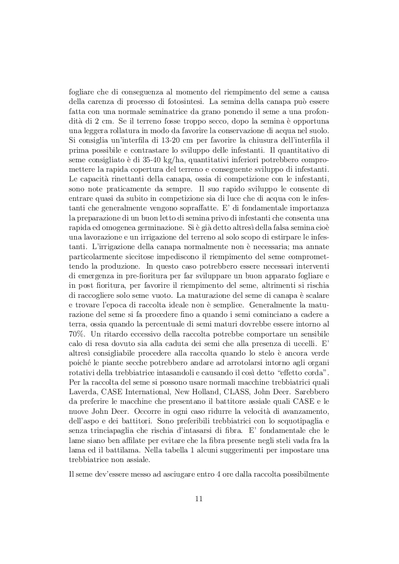 Estratto dalla tesi: La coltivazione della canapa in Italia problematiche e prospettive