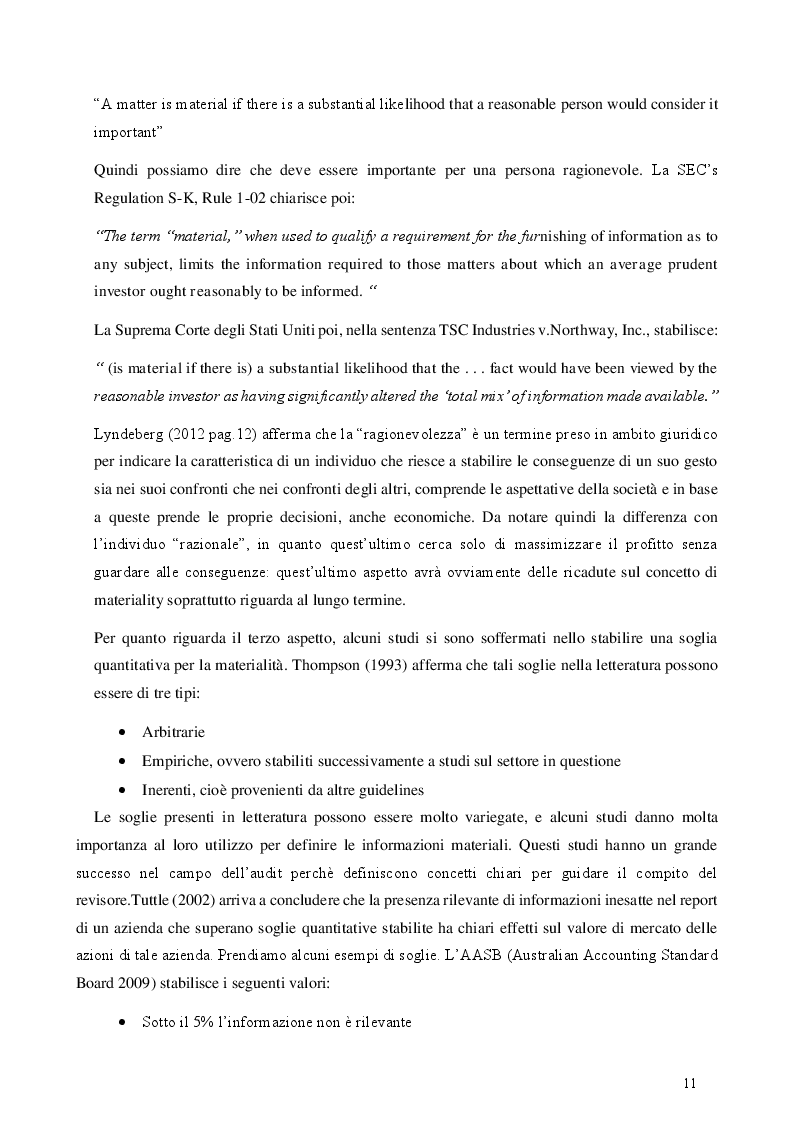 Estratto dalla tesi: La Materiality: Concetti fondamentali e analisi empirica nell’Integrated Report