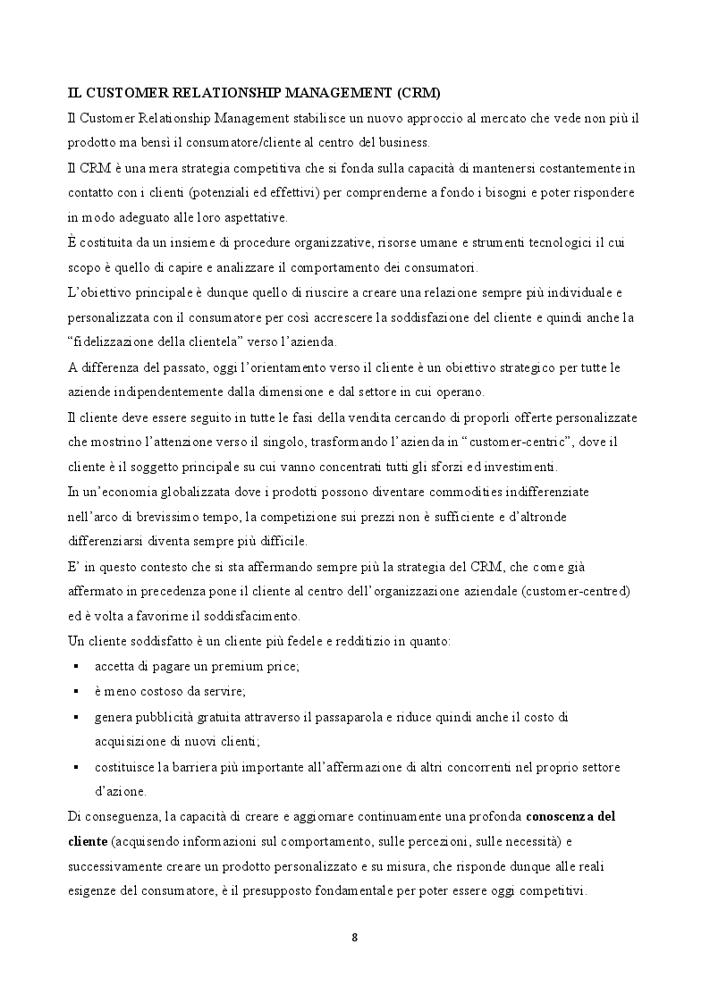 Estratto dalla tesi: Le strategie di personalizzazione come meccanismo di competizione: un'analisi empirica