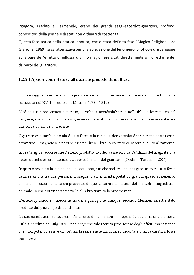 Estratto dalla tesi: Ipnosi e processi psicosomatici