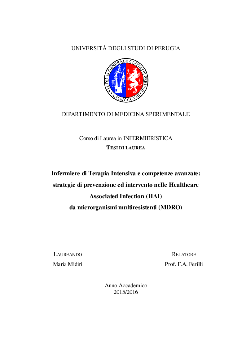SCARICARE TESI INFERMIERISTICA GRATIS DA