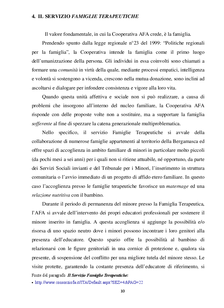 Estratto dalla tesi: La Famiglia Terapeutica: un percorso di tirocinio nell'Associazione Famiglie per l'Accoglienza
