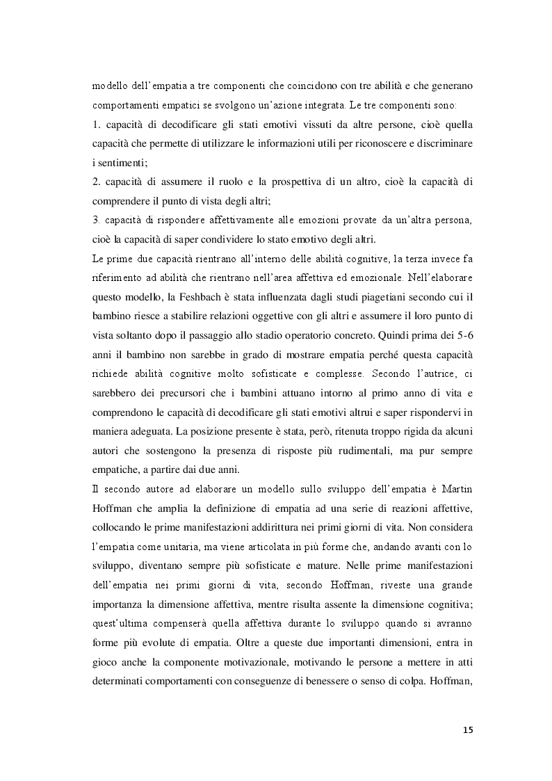 Estratto dalla tesi: Lo sviluppo dell'empatia in età infantile valutato mediante l'IAT - Implicit Association Test