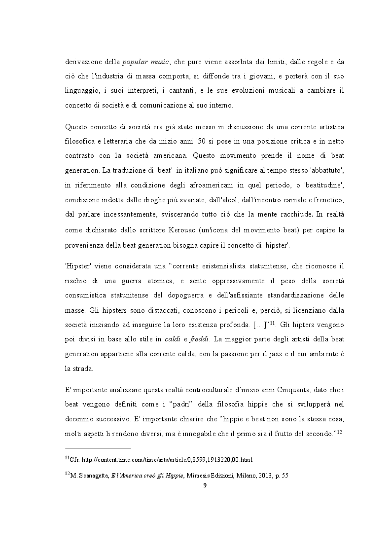 Estratto dalla tesi: La Controcultura Hippie di metà anni Sessanta e i Valori Post-Materialisti
