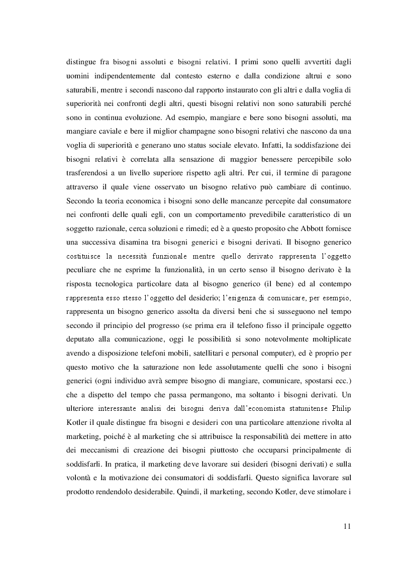 Estratto dalla tesi: Come conquistare il consumatore