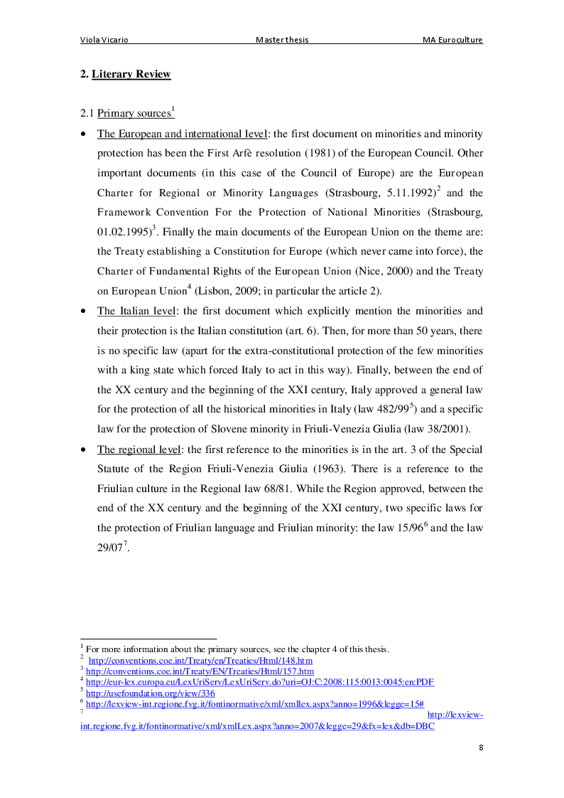 Anteprima della tesi: The Protection of Minorities and Minority languages. The Case of Friulian and Friulian Minority, Pagina 4