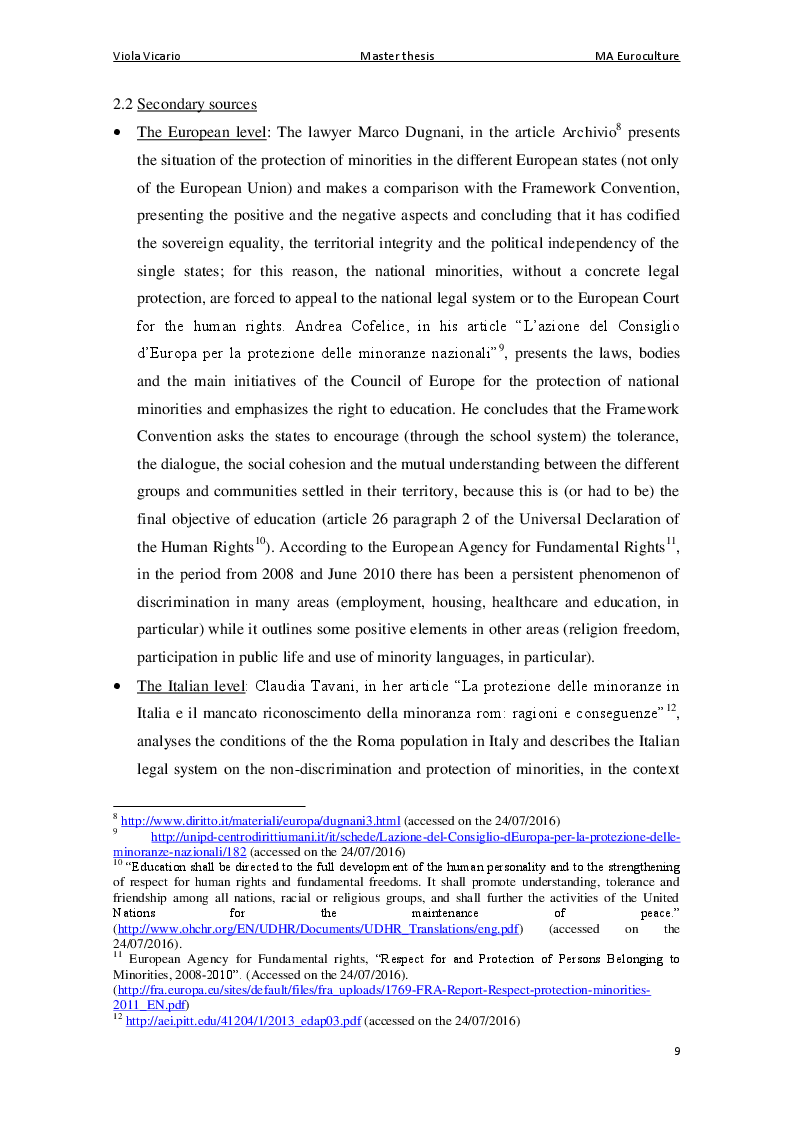 Anteprima della tesi: The Protection of Minorities and Minority languages. The Case of Friulian and Friulian Minority, Pagina 5
