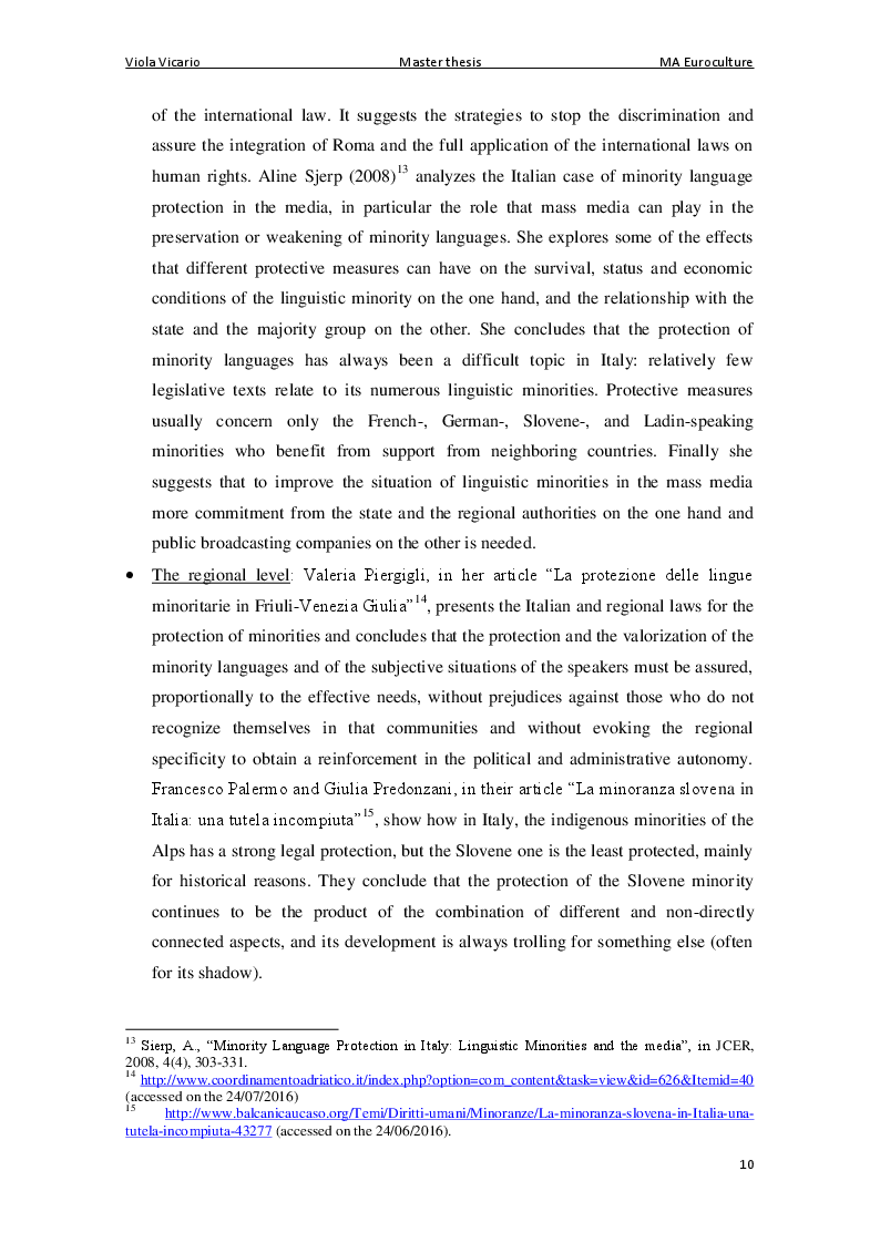 Anteprima della tesi: The Protection of Minorities and Minority languages. The Case of Friulian and Friulian Minority, Pagina 6