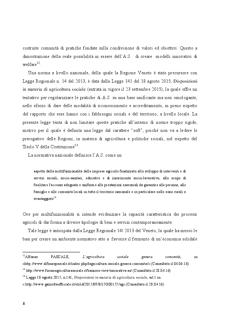 Estratto dalla tesi: L'educatore e l'agricoltura sociale. Pratiche, relazioni e prospettive