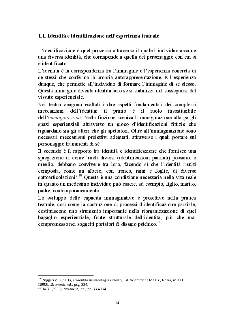 Estratto dalla tesi: Il laboratorio teatrale come forma di espressione e relazione nelle persone con patologie psichiatriche