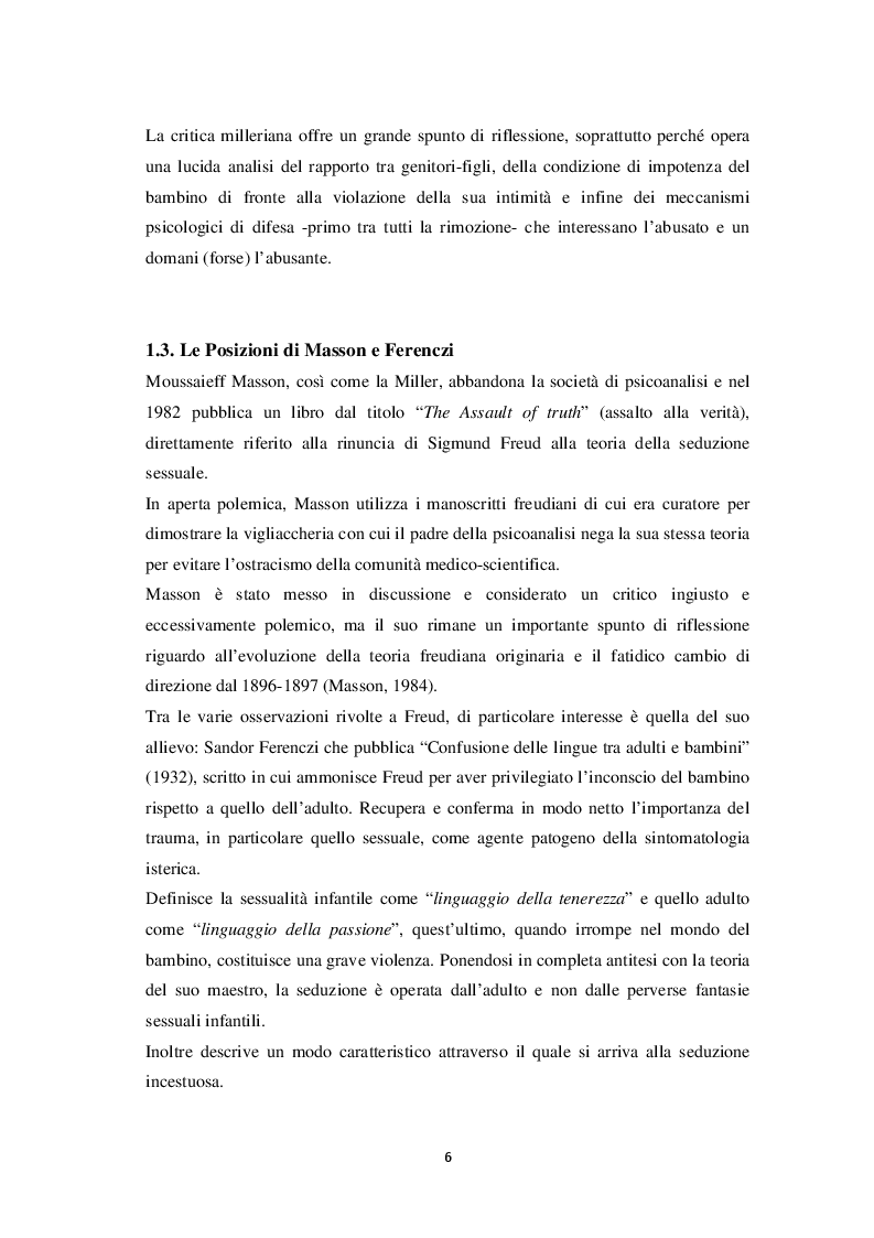 Estratto dalla tesi: La trasmissione intergenerazionale dell'abuso