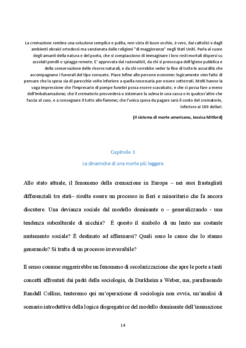 Estratto dalla tesi: Le origini e gli sviluppi della cremazione in Europa